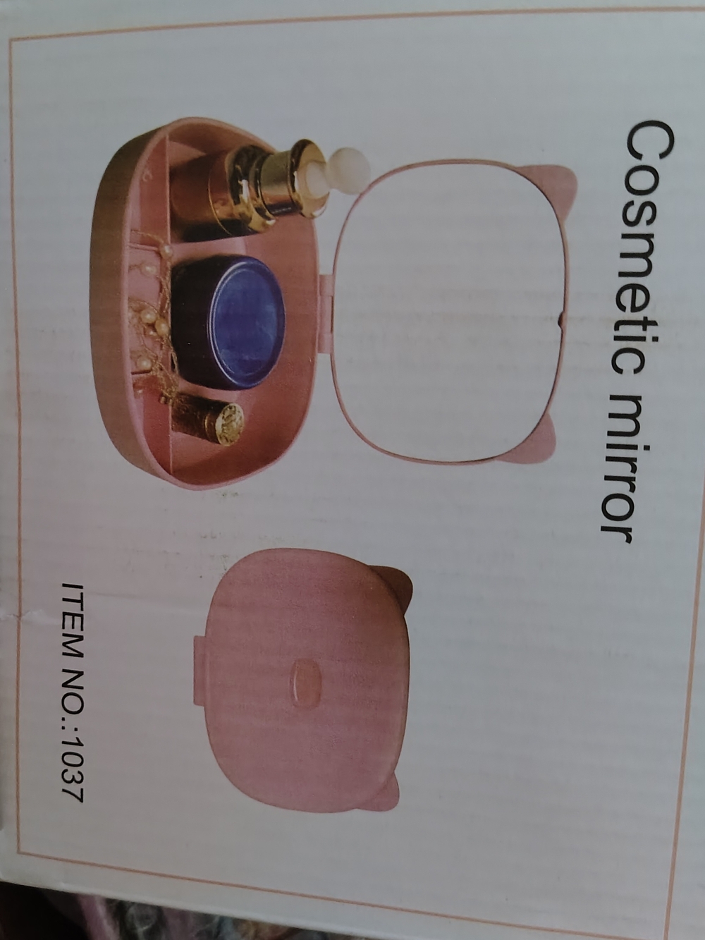 Pink Compact Cosmetic Mirror Case